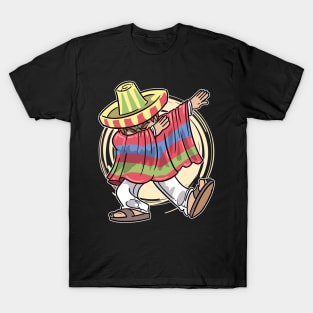 Cinco De Mayo Dabbing Mexican Poncho T-Shirt